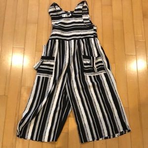 Black and white striped jumpsuit